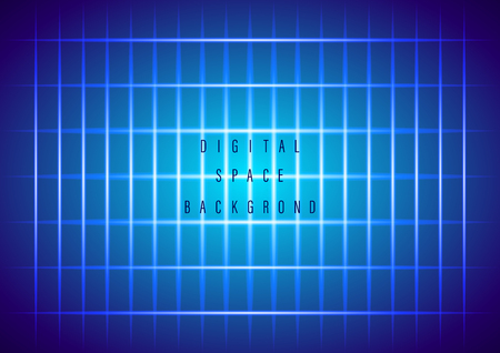 Digital space abstract background. Blue vertical and horizontal rays. Vector Illustrationのイラスト素材