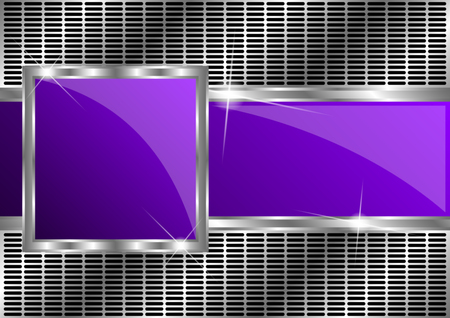 abstract background with a metallic element. Rectangles with metal frame on the grid. Vector Illustrationのイラスト素材