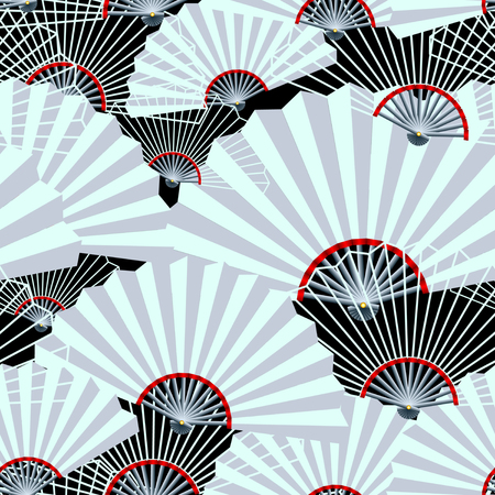 grey fan on black background abstract seamless pattern. Vector Illustrationのイラスト素材