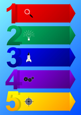 Infographic design template with icons and 5 options or steps. Can be used for process diagram, presentations, workflow layout, banner, flow chart, info graph. Vector Illustrationのイラスト素材