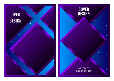 Fantastic Cover Design abstract background purple diamonds on the background of space. Vector Illustrationのイラスト素材