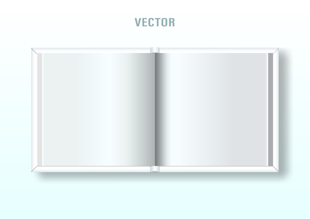 mockup of opened blank square book at white background. Vector Illustrationのイラスト素材