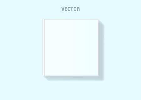 mockup of closed blank square book at white background. Vector Illustrationのイラスト素材