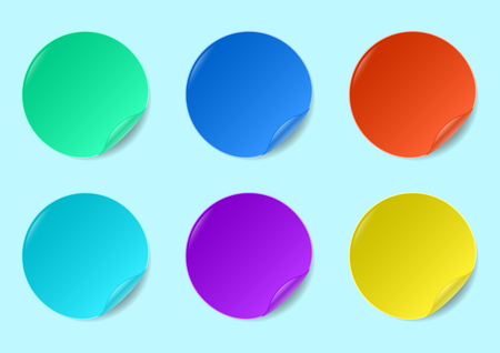 set of multicolored round stickers izolated on a background. Vector Illustrationのイラスト素材