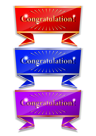 beautifully designed message of congratulations with gold, silver and bronze edging. Vector Illustrationのイラスト素材