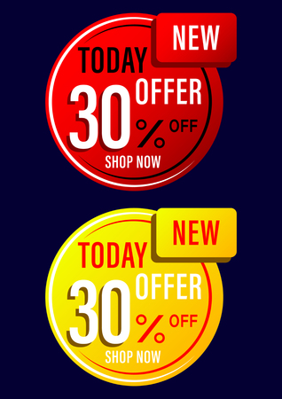 Set Sale and special offer tag, price tags, discounts Label design. Vector Illustrationのイラスト素材