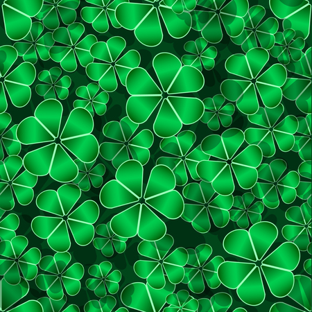 Realistic 3d Pattern seamless green gradient shamrock nature background. Vector Illustrationのイラスト素材
