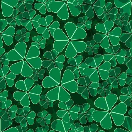 Realistic 3d Pattern seamless green shamrock nature background. Vector Illustrationのイラスト素材