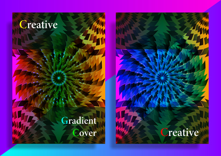 Creative Gradient Cover. Minimal covers or posters design template. Abstract shapes with vibrant gradientsas a circles. Vector Illustrationのイラスト素材