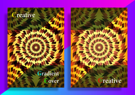 Creative Gradient Cover. Minimal covers or posters design template. Abstract shapes with vibrant gradientsas a brown circles. Vector Illustrationのイラスト素材