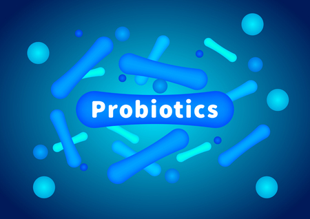 Probiotics are bifidobacteria. Intestinal flora. Enteric bacteria. Medical vector illustration.のイラスト素材