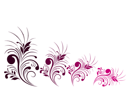 Set abstract Floral Romantic Patterns isolated on a white background. Element for design. Vector Illustrationのイラスト素材