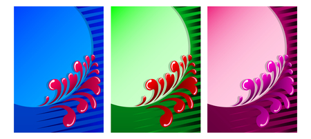 Set abstract Floral Romantic Patterns. Cover for congratulatory card. Element for design. Vector Illustrationのイラスト素材