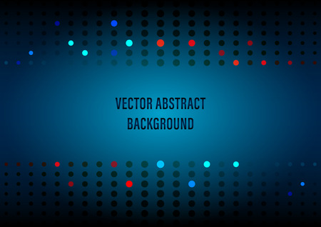 Abstract black background with multi-colored, from light to dark, dots. Vector Illustrationのイラスト素材