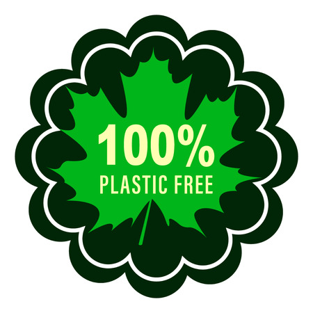 100 percent Plastic free product sign for labels, stickers.のイラスト素材