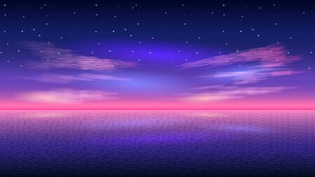 Beautiful Early morning, pink sunrise over seaのイラスト素材