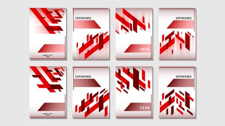 Set cover red gradient geometric shapes designのイラスト素材
