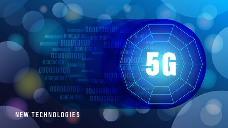 5G new technologies wireless internet wifi connection bannerのイラスト素材
