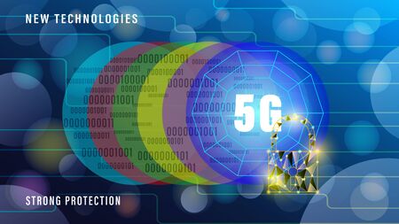 5G new technologies wireless internet wifi connection banner,のイラスト素材