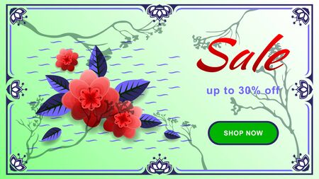 Advertisting sale with discount web design bannerのイラスト素材
