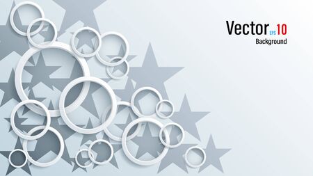 3d white paper or plastic circles on backgroundのイラスト素材