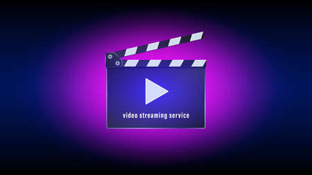 Video streaming service. Clapboard realistic design vectorのイラスト素材