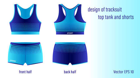 Design of tracksuit top tank and shortsのイラスト素材