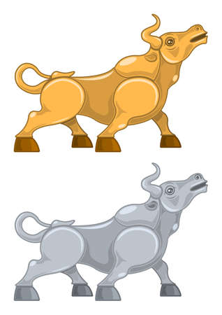 Metal gold bull, Chinese new year according to the Eastern calendar.のイラスト素材