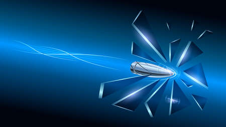 flying bullets on the battlefield, close up.のイラスト素材