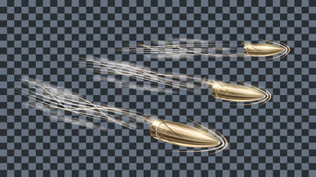 flying bullets on the battlefield, close up.のイラスト素材