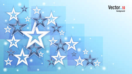 3d white paper or plastic stars on backgroundのイラスト素材