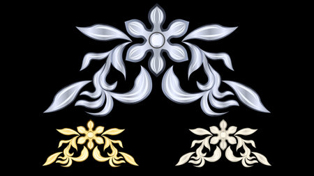 gypsum, gold, silver metal products, stucco weave, pattern isolatedのイラスト素材