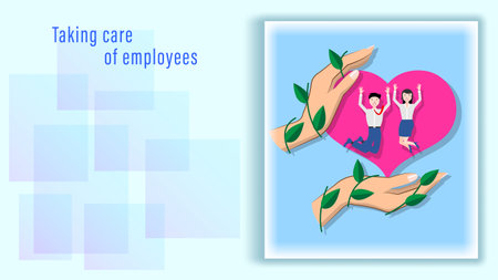 Hands protect staff, employees of the company.のイラスト素材
