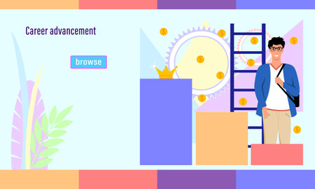 Recruitment agency. Open vacancies, detailed complex flat style.のイラスト素材