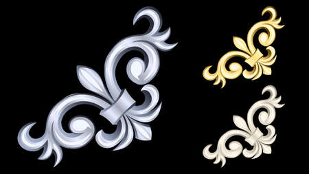 gypsum, gold, silver metal products, stucco weave, pattern isolatedのイラスト素材