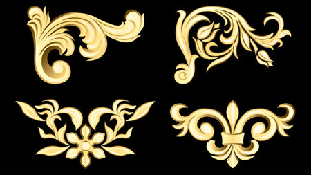 gypsum, gold metal products, stucco weave, pattern isolatedのイラスト素材
