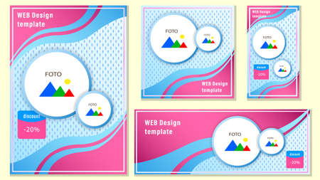 Set flyers of different templates trendy editable fluid design. Design for social media.