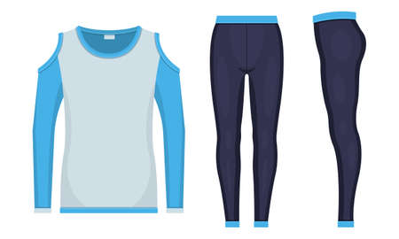 set sport clothes mockup isolated vector illustrationのイラスト素材