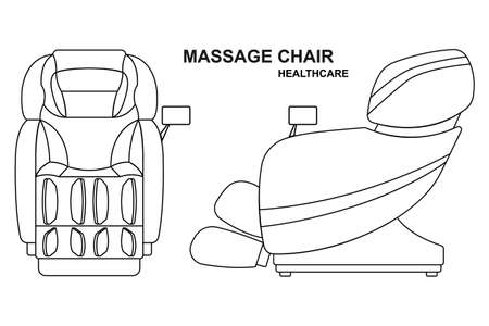Outline massage chair outline contour isolated white backgroundのイラスト素材