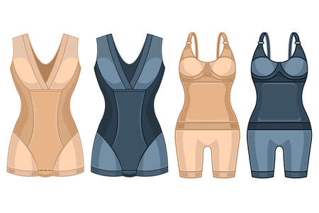 Set shapewear for woman realistic cartoon isolatedのイラスト素材