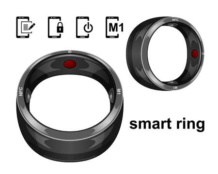 smart ring 3d realistic style isolated white backgroundのイラスト素材