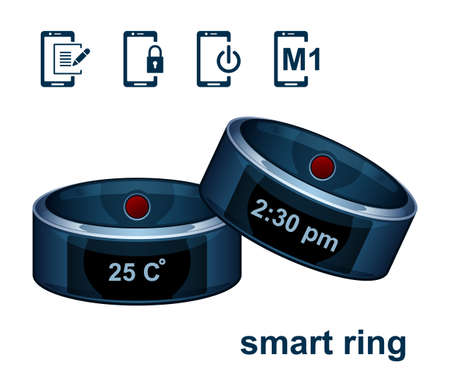 smart ring realistic style isolated white backgroundのイラスト素材