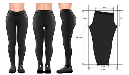 Leggings pants mockup pattern realistic isolated white backgroundのイラスト素材