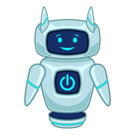 robot assistant realistic cartoon isolated white backgroundのイラスト素材