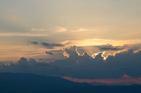 Sunset in Thailand and clouds の写真素材