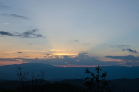 Sunset in Thailand and beauty nature の写真素材