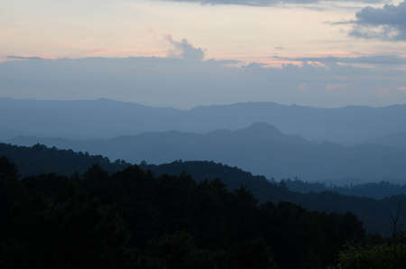 Beauty nature and blue mountains の写真素材