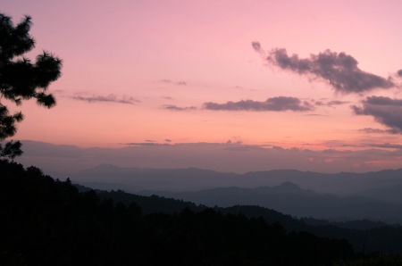 Red sky and beauty natureの写真素材