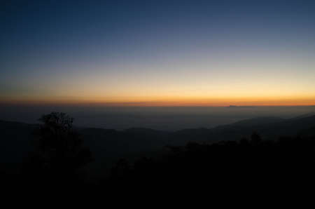 Sunrise on mountain in Thailandの写真素材