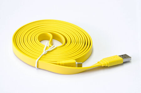 yellow usb lineの写真素材